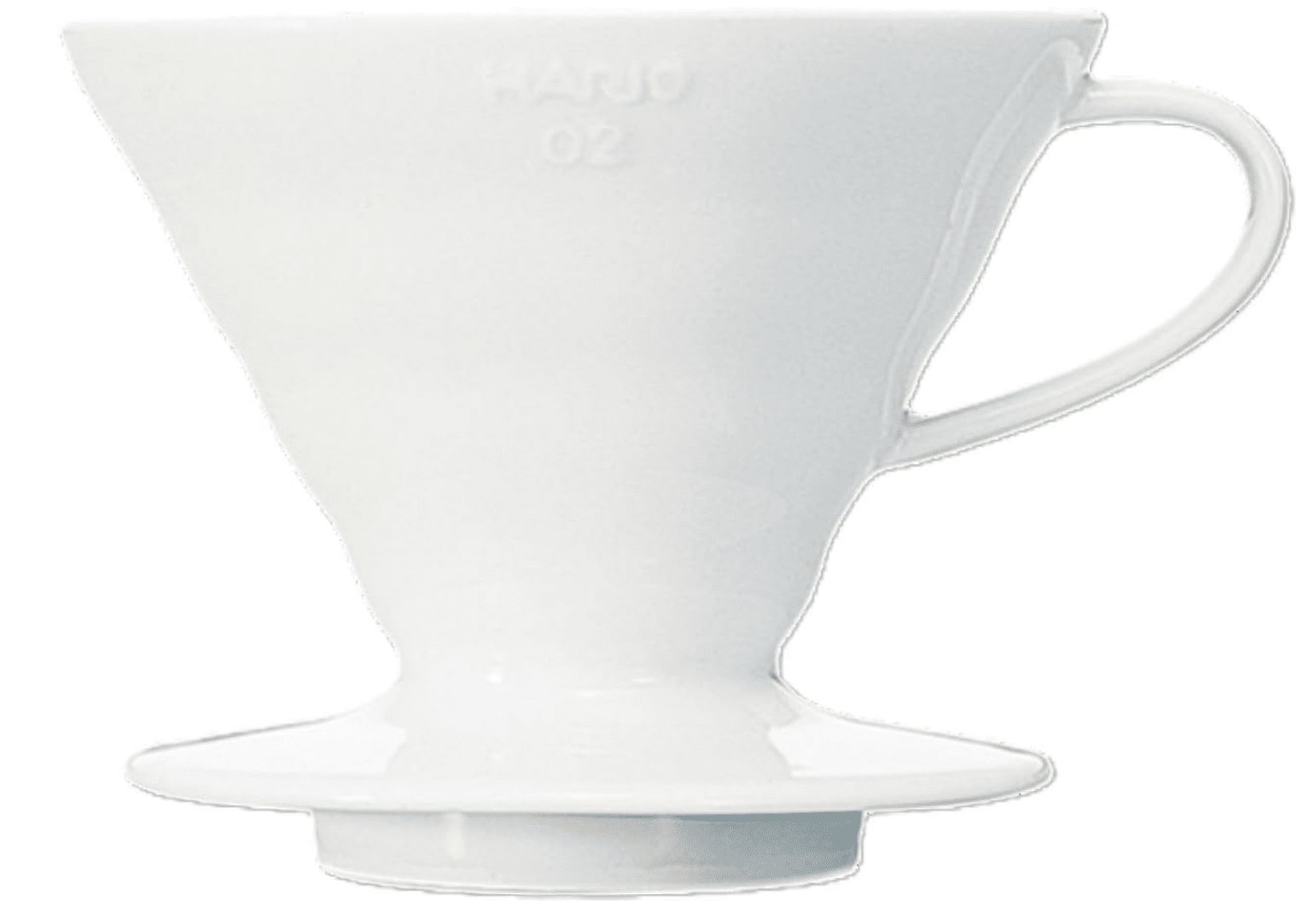 Hario V60 ceramic coffee dripper in white, size 02